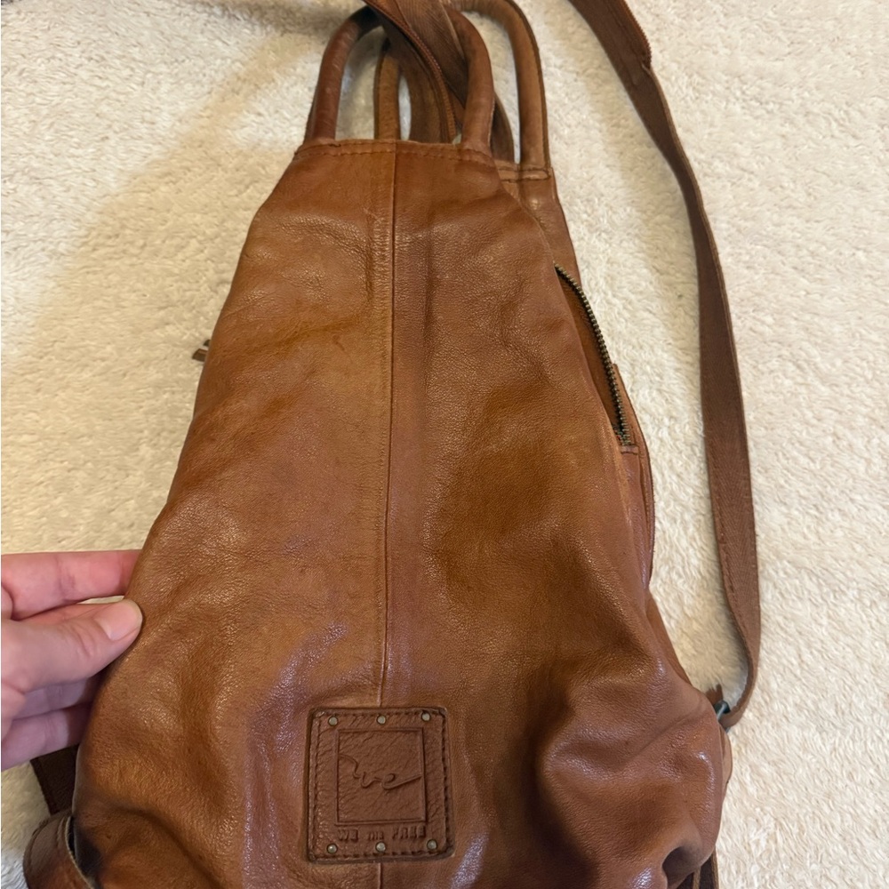 Free People Tan Leather Backpack - Picture 2 of 8